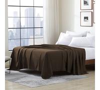 Cathay Home Drap Plat de Luxe en Microfibre brossée, Chocolat