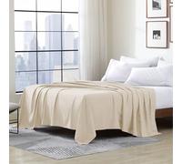 Cathay Home Drap Plat Simple 1 pièce en Microfibre Ultra Douce Infroissable et résistant à la décoloration pour Lits Jumeaux 167,6 x 243,8 cm Crème