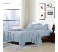 Cathay Home Essentials Parure de lit Ultra Douce, hypoallergénique et Infroissable, en Microfibre à Double brossage, Brouillard Bleu, pour lit King Size californien