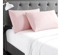 Cathay Home Hospitality Lot de 2 taies d'oreiller Standard en Microfibre Ultra Douce, Infroissable et résistante à la décoloration, Rose poudré, Taille Standard (50,8 x 76,2 cm)