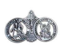 Cathedral Art KVC104 Clip de visière pour Voiture Motif Saint-Christophe/Ange Gardien, 7,9 cm