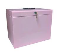 Cathedral Products Boîte de classement A4 en acier avec Starter Pack de 5 dossiers suspendus Rose pastel