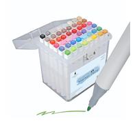 Cathedral Products Lot de 48 marqueurs artistiques à double pointe | Encre vibrante à base d'huile | Pointes biseautées et fines | Étui de rangement portable