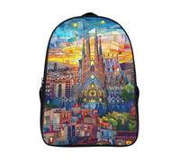 cathédrale 3d imprimé sacs d'école pour ado et adultes à la mode et durable vitrail sacs à dos d'école 2 compartiment garçons et filles imperméable école sacs-16,pour les voyages les affaires
