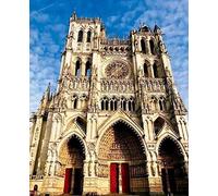 Cathédrale d'Amiens France DIY 5D Diamant Peinture par Numéro Kits Uniques Décoration Murale Maison Cristal Strass Décoration Murale 40x40CM