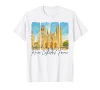 Cathédrale de Rouen France Voyage Voyage Souvenir Coup de Pinceau T-Shirt