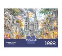 Cathédrale des Feux d'artifice Puzzles 1000 Pieces Cadeau Unique intéressant Jeu Éducatif Challenge Toy À De Qualité Supérieure Peinture Art pour Adultes Enfants 70x50cm/1000pcs