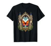 Cathédrale Gothique ornée d'un Papillon monarque T-Shirt