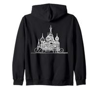 Cathédrale Line Art Russie Sweat à Capuche