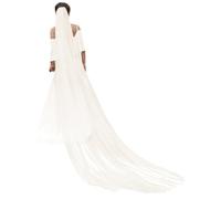 Cathédrale Longueur Voile de Mariage Perles Décor avec Peigne Mariée pour Cérémonie Photographie 150/200cm Coiffe, b, 150CM long hair comb