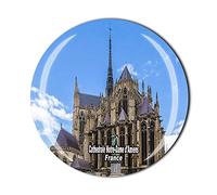 Cathedrale Notre-Dame d'Amiens - Aimant de réfrigérateur en cristal - Souvenir touristique - Collection cadeau - Autocollant magnétique pour réfrigérateur