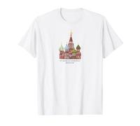 Cathédrale Saint-Basile, Moscou, Russie. Dessin T-Shirt Graphique avec Valeur, Homme, Blanc, XL