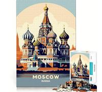 Cathédrale Saint-Basile, Moscou, Russie Puzzle 1000 pièces pour Adolescents Jeu de réflexion Design Relaxant Cadeau attentionné 50x75cm