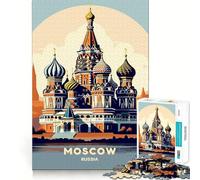 Cathédrale Saint-Basile, Moscou, Russie Puzzle de 1000 pièces pour Adolescents Cadeau saisonnier Relaxant et Amusant 38x52cm