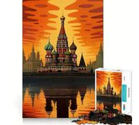 Cathédrale Saint-Basile, Russie Puzzle de 1000 pièces pour Adultes, Jeu Intelligent Anti-Stress, Motif à Assembler, Surprise de Noël 50x75cm