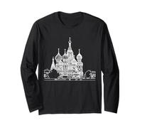 Cathédrale Saint-Basiles One Line Art Moscou Landmark Manche Longue