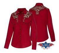 CATHERINE Chemisier rouge fuchsia western country western STARS AND STRIPES femm