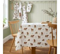 Catherine Lansfield Angus Highland Nappe en Coton Motif Vache Naturel 137 x 229 cm