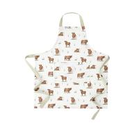 Catherine Lansfield Angus Highland Tablier de cuisine en coton pour adulte Motif vache 70 x 80 cm Naturel