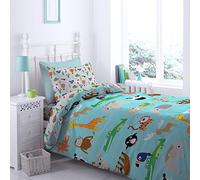 Catherine Lansfield Animal Adventures Parure de lit avec Housse de Couette 240 x 220 + 50 x 70 x 2 cm