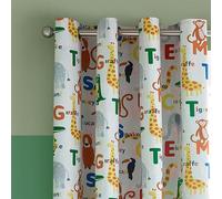 Catherine Lansfield Animal Magic Lot de 2 Rideaux à œillets entièrement réversibles 168 x 183 cm Naturel