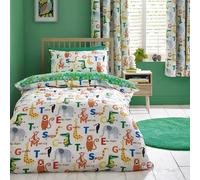 Catherine Lansfield Animal Magic Parure de lit réversible avec taie d'oreiller pour Enfant Naturel