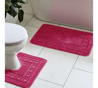 Catherine Lansfield Armoni Ensemble Tapis de Bain et Contour WC Rose Vif