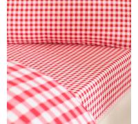 Catherine Lansfield Bamford Drap-Housse Vichy pour lit Simple Rouge