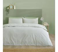 Catherine Lansfield Bamford Parure de lit Double réversible avec Housse de Couette et taies d'oreiller Motif Vichy Vert