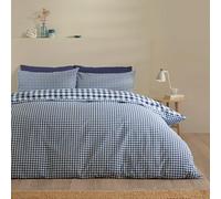 Catherine Lansfield Bamford Parure de lit réversible avec Housse de Couette et taie d'oreiller Motif Vichy Bleu Marine
