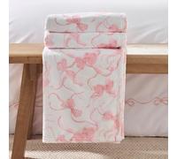 Catherine Lansfield Bow Cosy Couverture Polaire surdimensionnée Rose 200 x 240 cm