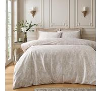 Catherine Lansfield Bridgerton Regal Birds Parure de lit Simple en Velours Doux avec Housse de Couette et taie d'oreiller Naturel