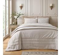 Catherine Lansfield Bridgerton Regal Couvre-lit matelassé en Velours Doux Crème 220 x 230 cm