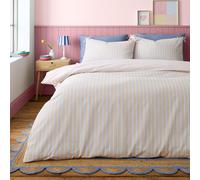 Catherine Lansfield Brighton Parure de lit Double avec Housse de Couette et taies d'oreiller Motif Rayures Pastel