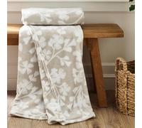 Catherine Lansfield Brooke Floral Couverture Polaire Douillette Naturel 200 x 240 cm