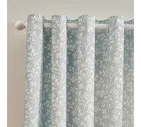 Catherine Lansfield Brooke Floral Lot de 2 Rideaux doublés à œillets Bleu Canard 228 x 228 cm