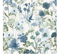 Catherine Lansfield Campagne Papier Peint Floral Bleu Muriva 206543