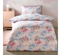 Catherine Lansfield Candy Unicorn So Soft Parure de lit Double réversible avec taies d'oreiller Rose