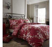 Catherine Lansfield Canterbury Check Parure de draps 280x230x1 cm Rouge