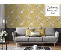 Catherine Lansfield Canterbury Papier peint Motif floral Jaune ocre