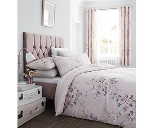 Catherine Lansfield Canterbury Parure de lit Simple Facile d'entretien Rose poudré