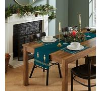 Catherine Lansfield Chemin de Table Casse-Noisette en Pur Coton Vert 33 x 220 cm