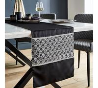 Catherine Lansfield Chemin de Table décoratif à Paillettes Noir 32 x 180 cm