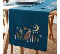 Catherine Lansfield Chemin de Table en Coton Motif Animaux du crépuscule enchanté 33 x 220 cm Bleu Marine