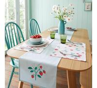 Catherine Lansfield Chemin de Table Motif Fraises Crème/Rouge 32 x 220 cm