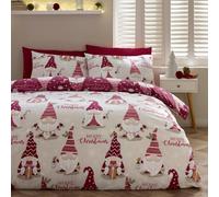 Catherine Lansfield Christmas Gonks Parure de lit réversible King Size Prune