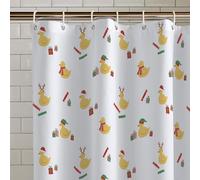 Catherine Lansfield Christmas Quacker Rideau de Douche Blanc 180 x 180 cm