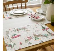 Catherine Lansfield Christmas Town Lot de 4 Sets de Table en Coton Naturel 30 x 46 cm