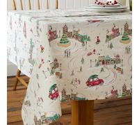 Catherine Lansfield Christmas Town Nappe en Coton Naturel 137 x 178 cm