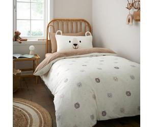 Catherine Lansfield Cosy Bear So Soft Parure de lit Double avec Housse de Couette et taies d'oreiller Naturel